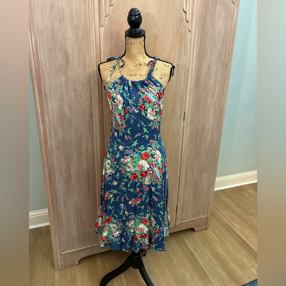 Modcloth Coconinno  blue floral Garden Propriety Dress XL